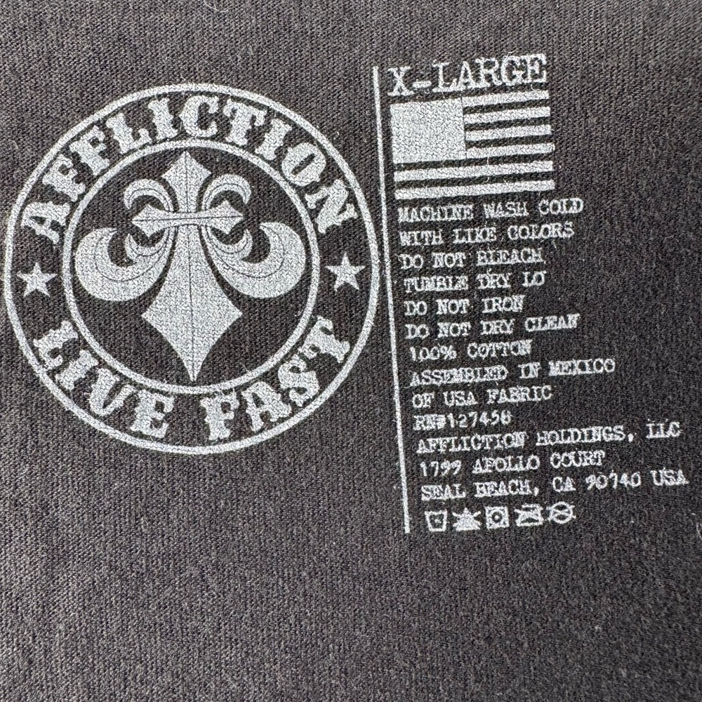 Affliction Women’s Graphic Baby Tee -Size: XL- NWOT - Picture 12 of 12